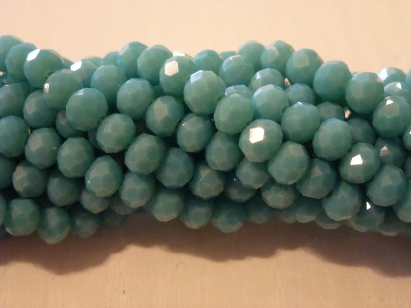 Facet Rondelle - Cyan