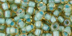 Toho, 6/0 - Inside-Color Rainbow Light Topaz/Sea Foam Lined