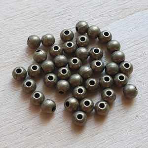 Metalen Kraal - Antiek Brons - Rond