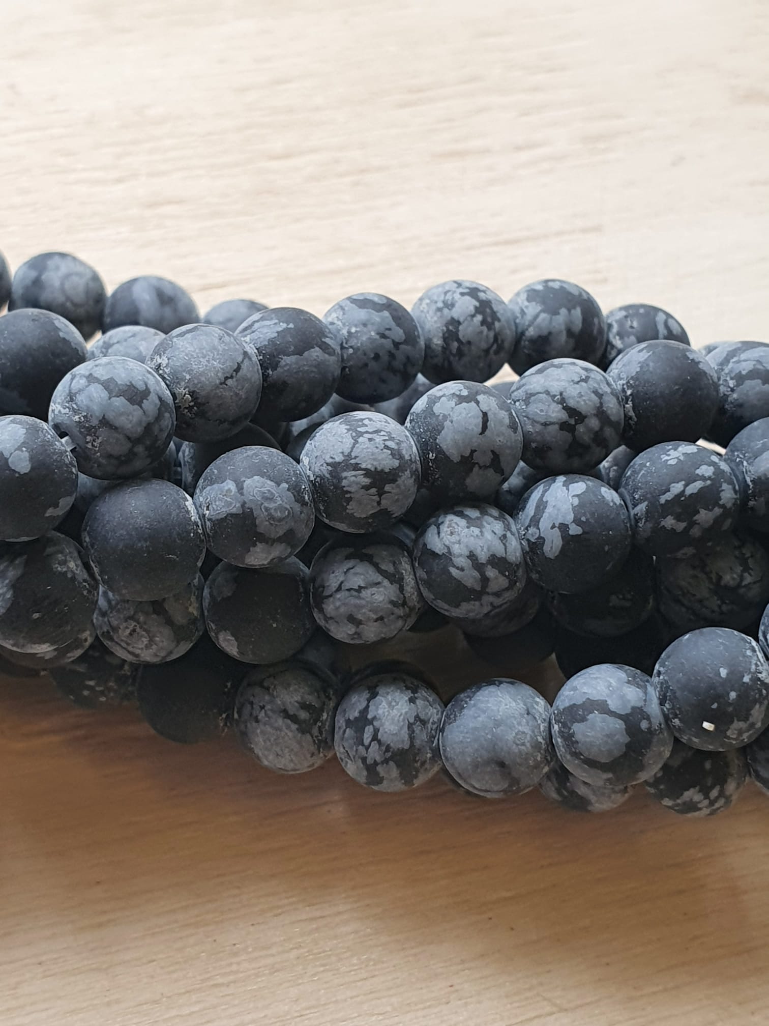 Natuursteen - Frosted Snowflake Obsidiaan