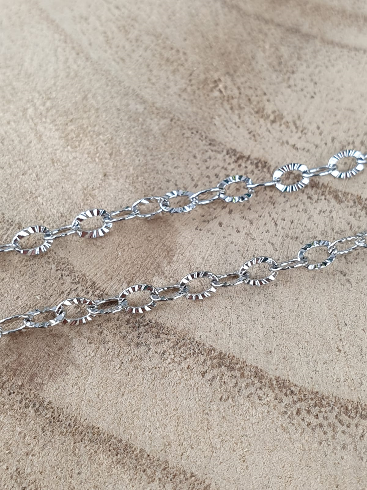 Ketting Ovaal Bewerkt, 3.5X2.5X0.4mm - RVS