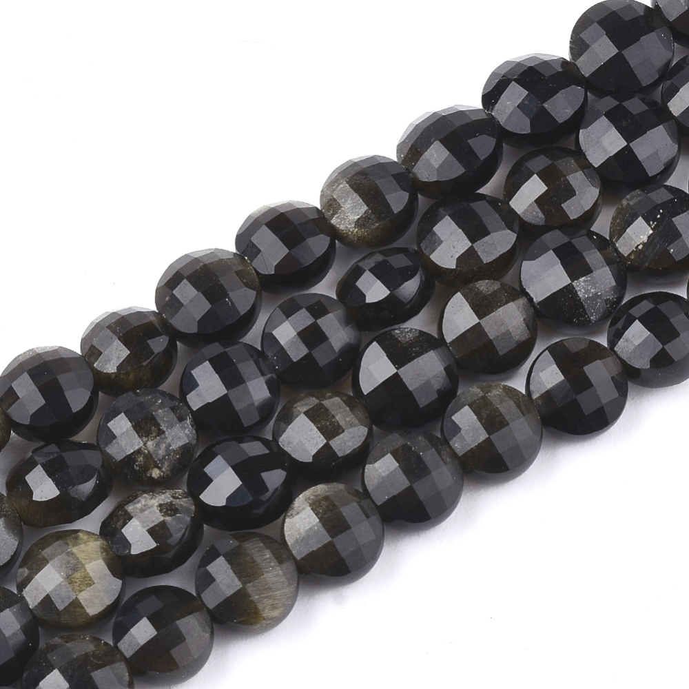 Natuursteen Coin - Golden Sheen Obsidiaan