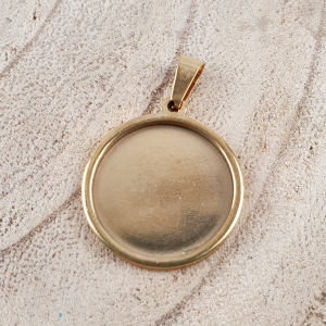 Cabochon Setting, 20mm - Gold-plated RVS