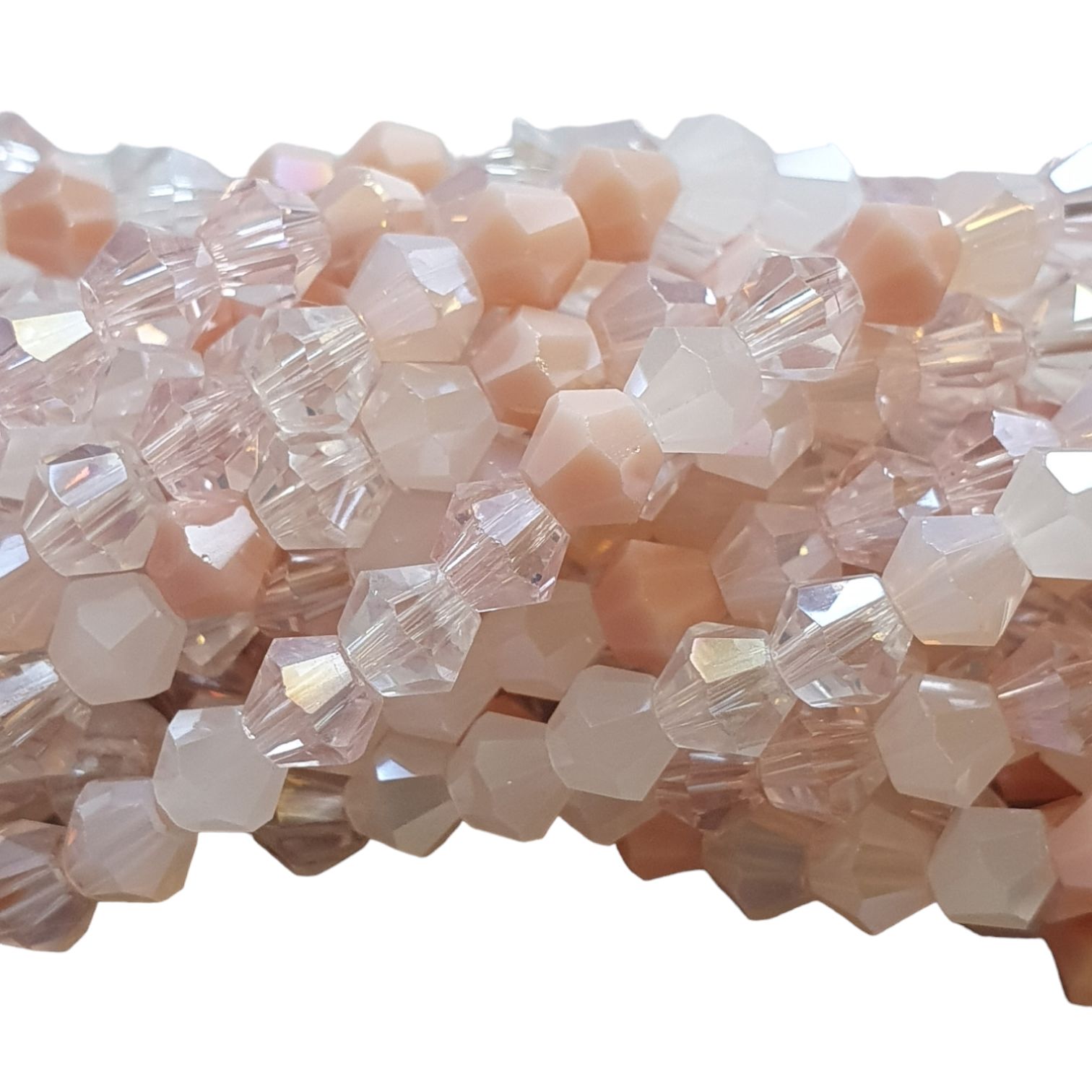 Glaskraal, Bicone - Nude Mix