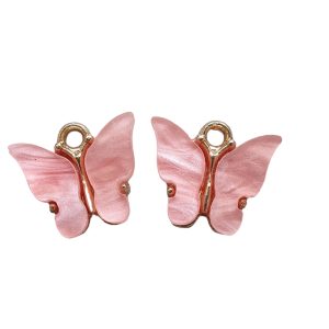 Bedel, Vlinder Goud-kleurig - Salmon Pink