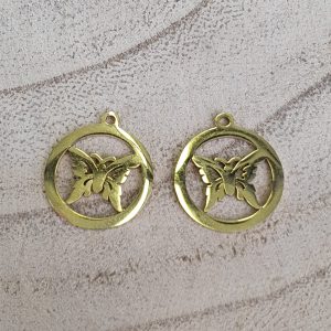 Bedel, Vlinder - Gold-plated RVS