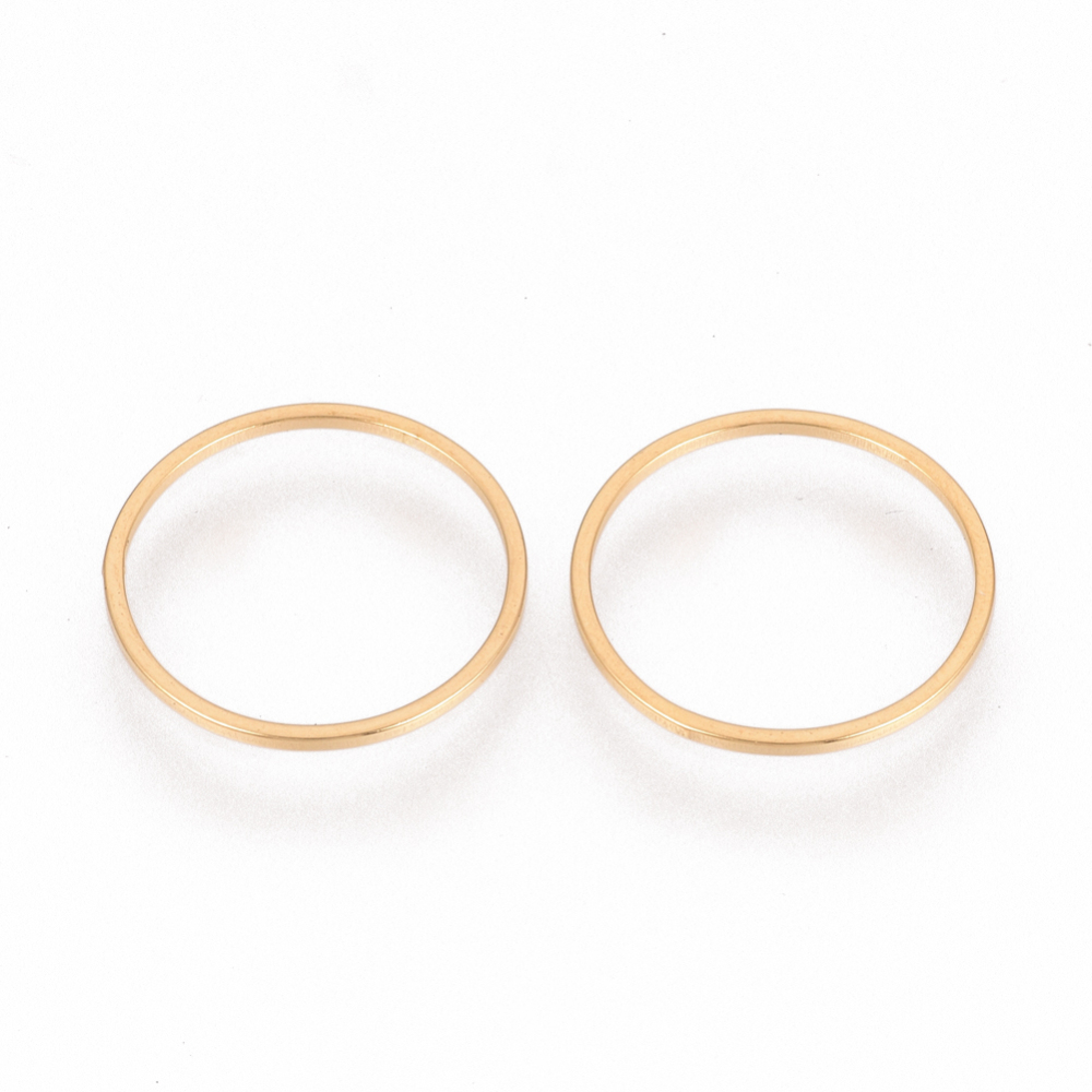 Metalen Ring, Rond - Gold-plated RVS