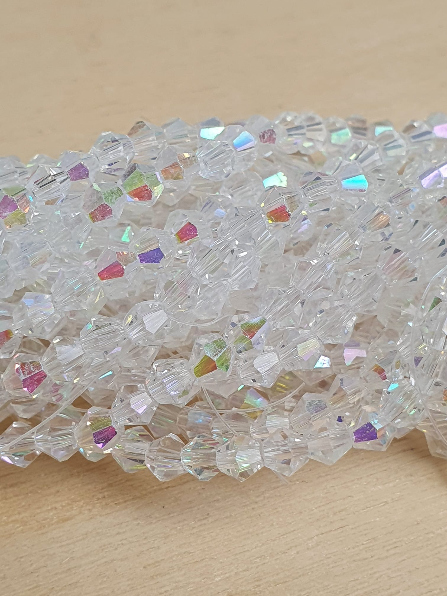 Glaskraal, Bicone - Crystal AB