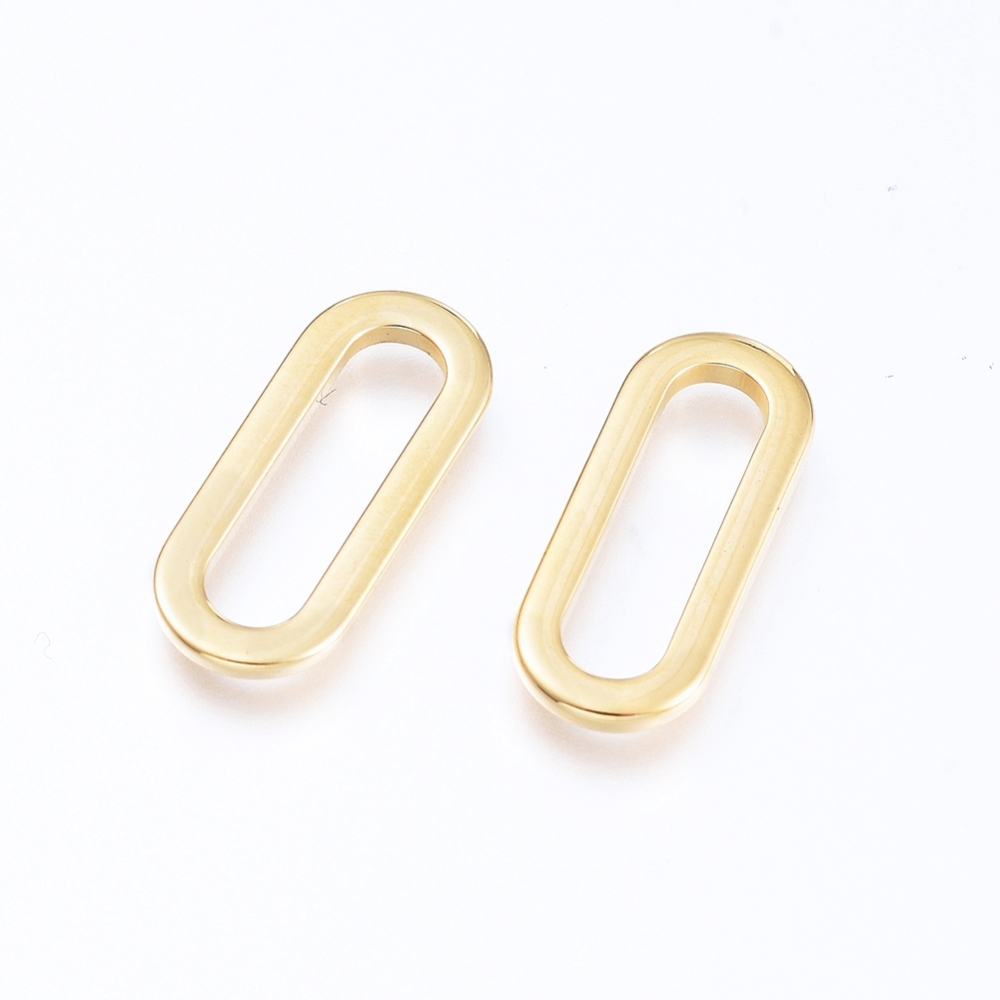 Linking Ring, Ovaal - Gold-plated RVS