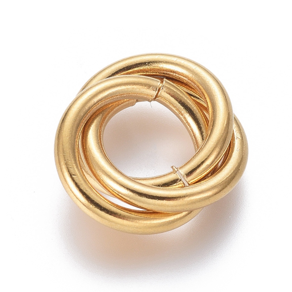 Linking Ring, Triple - Gold-plated RVS