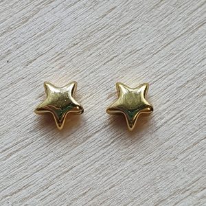 Synthetisch Hematiet, Ster - Gold Plated