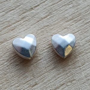 Synthetisch Hematiet, Hart - Matte Silver Plated