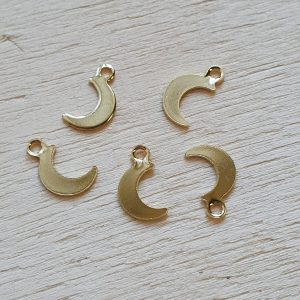 Bedel, Mini Maan - Gold-plated RVS