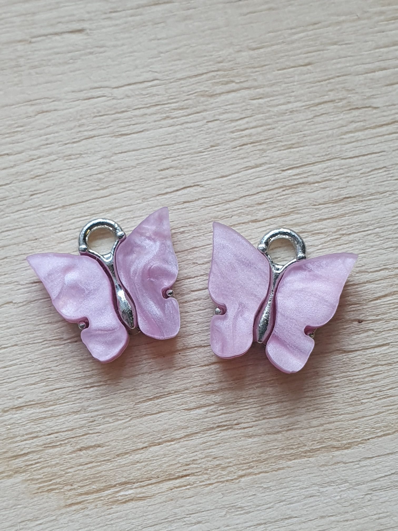 Bedel, Vlinder Antiek Zilver - Violet Pink
