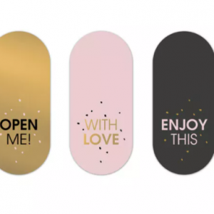 Stickers - Ovaaltjes, Black&Pink