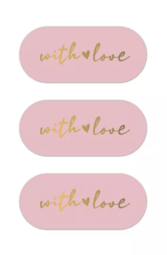 Stickers - With Love, Pink&Gold