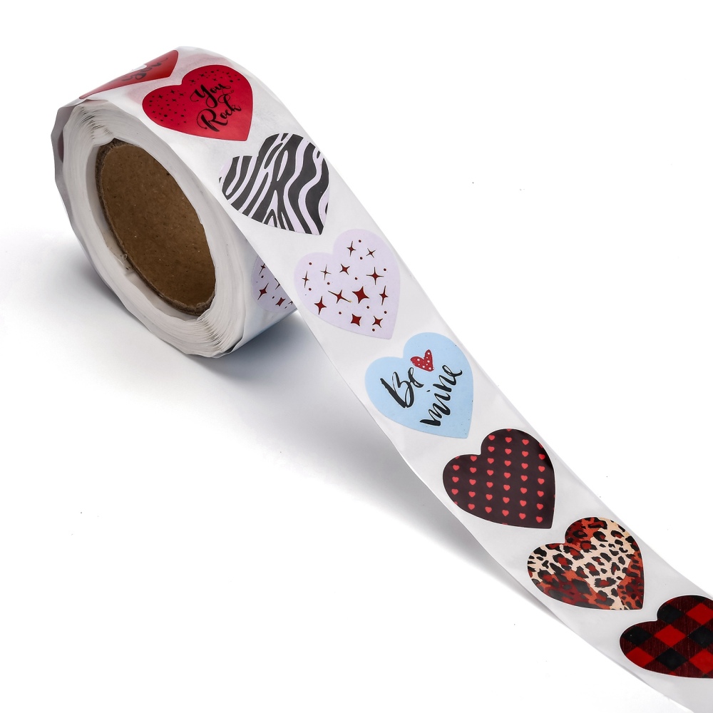 Grootverpakking - Hearts with print - HELE ROL