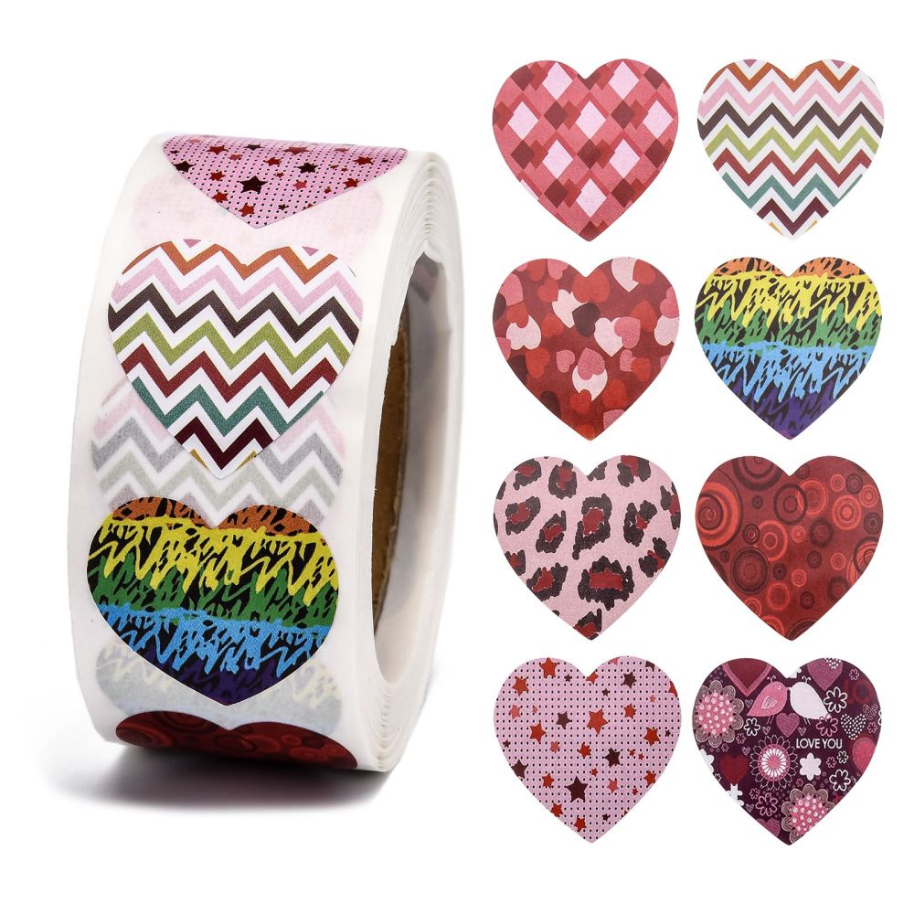 Grootverpakking - Hearts with print - HELE ROL