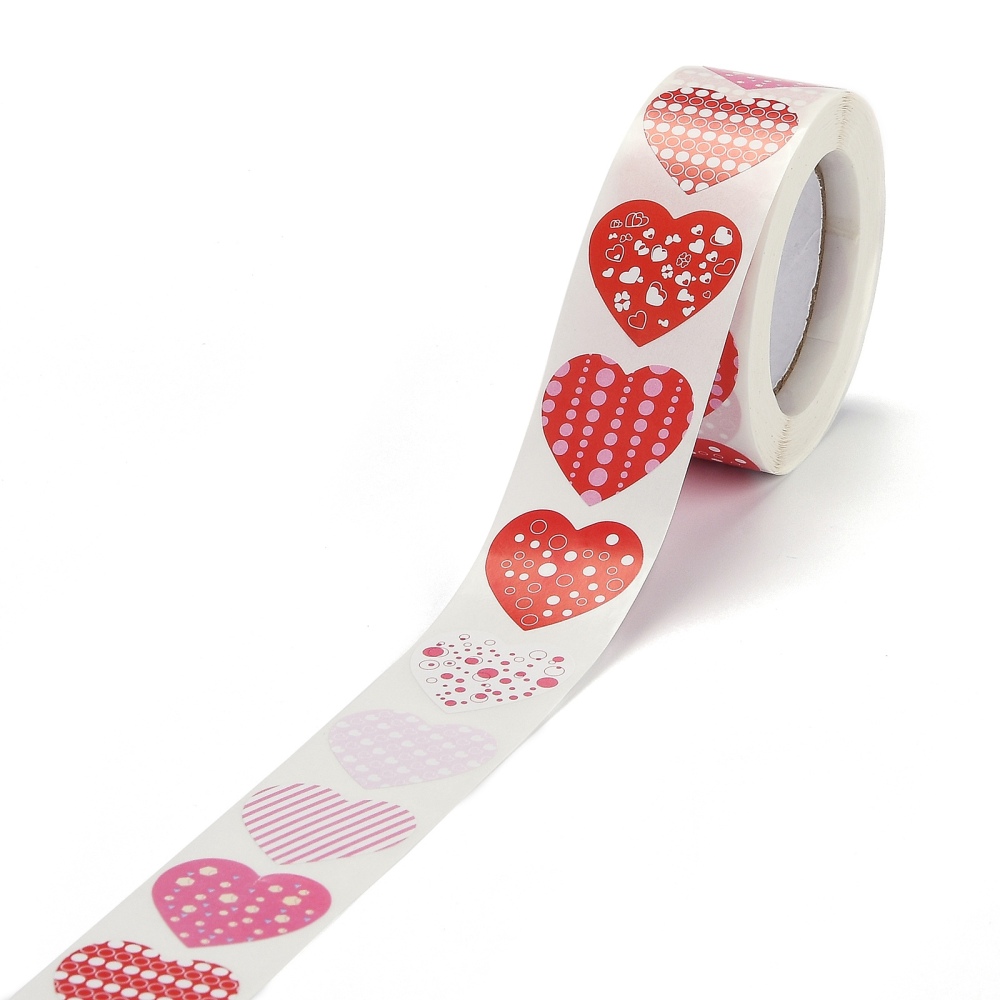 Grootverpakking - Hearts with print - HELE ROL
