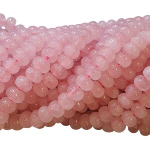 Natuursteen, Rondelle - Rozenkwarts *let op: kleur veel lichter nadat koordje eruit is