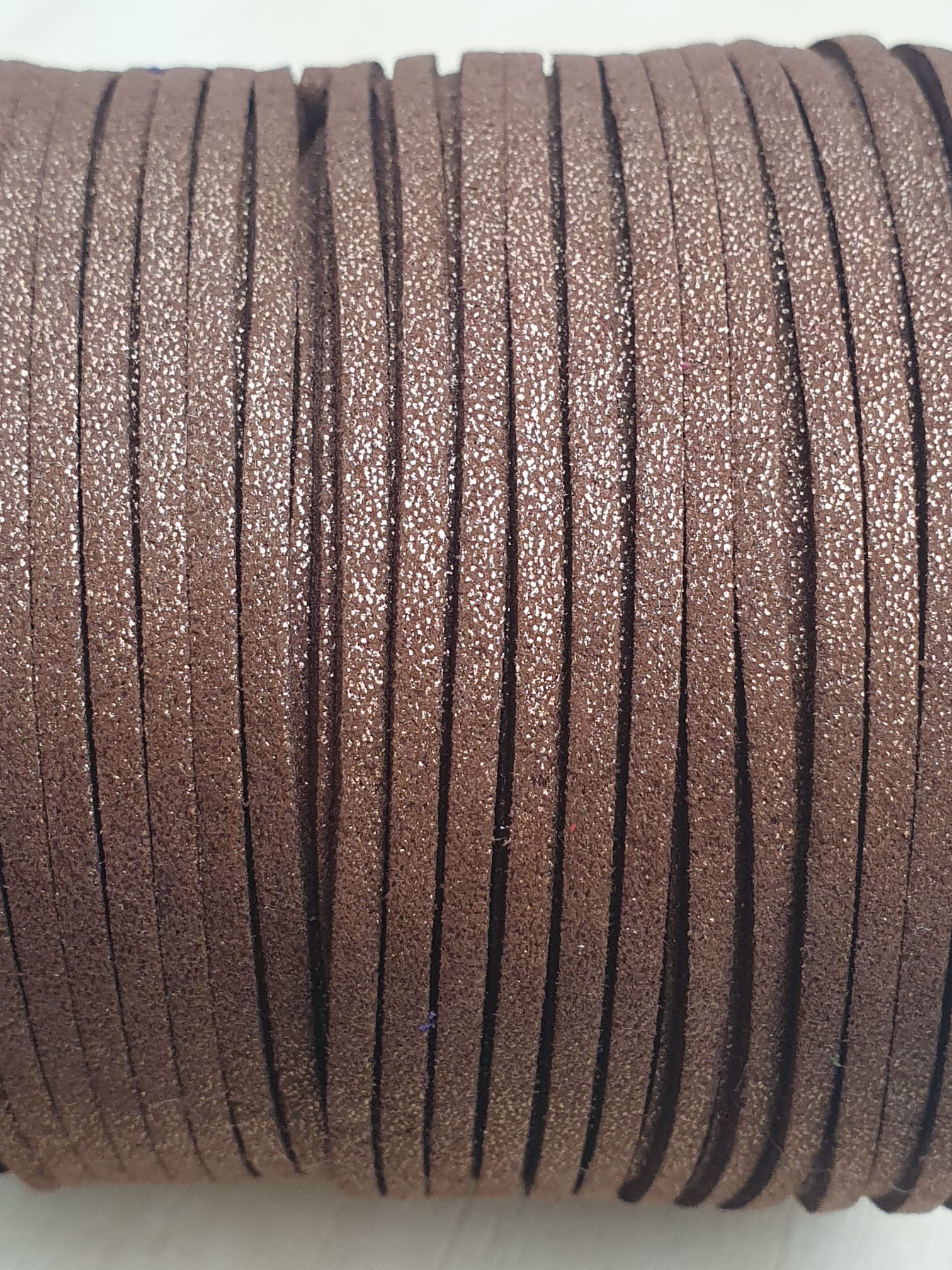 Suede Cord - Dark Brown Glitter