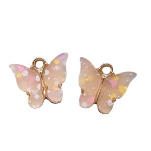 Bedel, Vlinder Goud-kleurig - Confetti Stars Pink