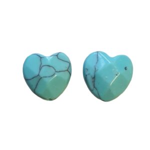 Natuursteen, Faceted Heart - Imitatie Turquoise