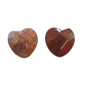 Natuursteen, Faceted Heart - Rode Jaspis