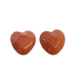 Natuursteen, Faceted Heart - Goudsteen (synthetisch)