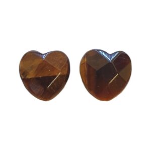 Natuursteen, Faceted Heart - Tijgeroog