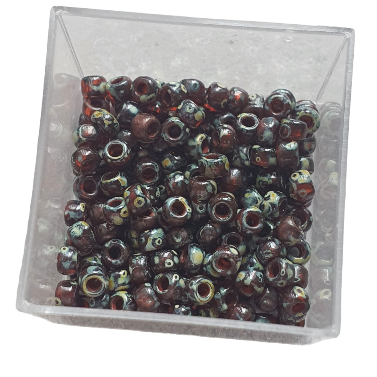 Miyuki Rocailles 8/0 - Picasso Red Brown