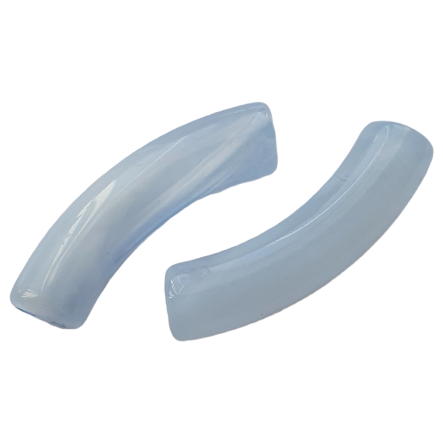 Curved Tube - Imitatie Gemstone, Blue