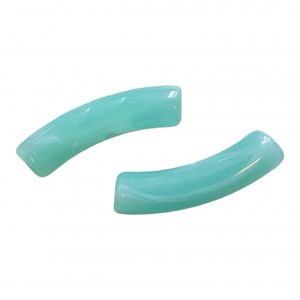 Curved Tube - Imitatie Gemstone, Turquoise