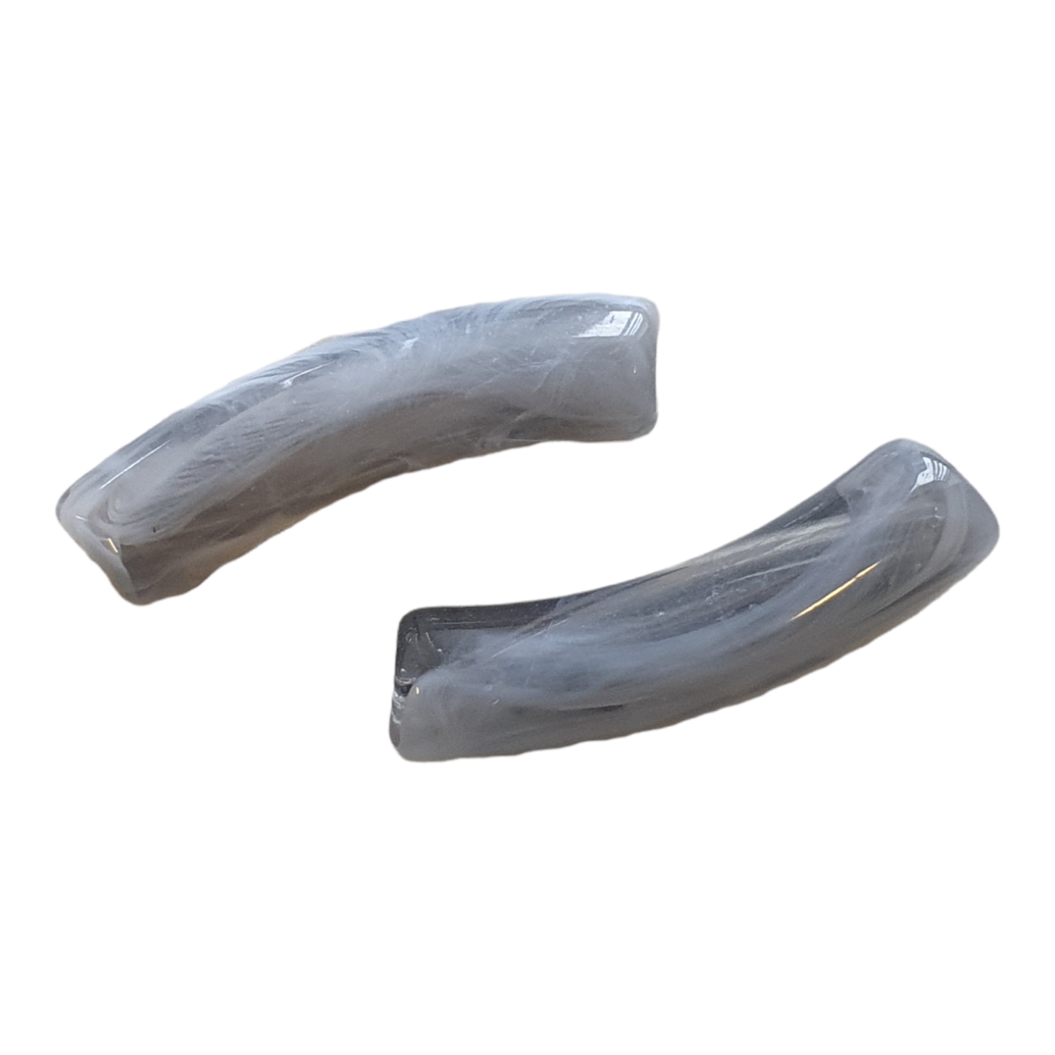 Curved Tube - Imitatie Gemstone, Dark Grey