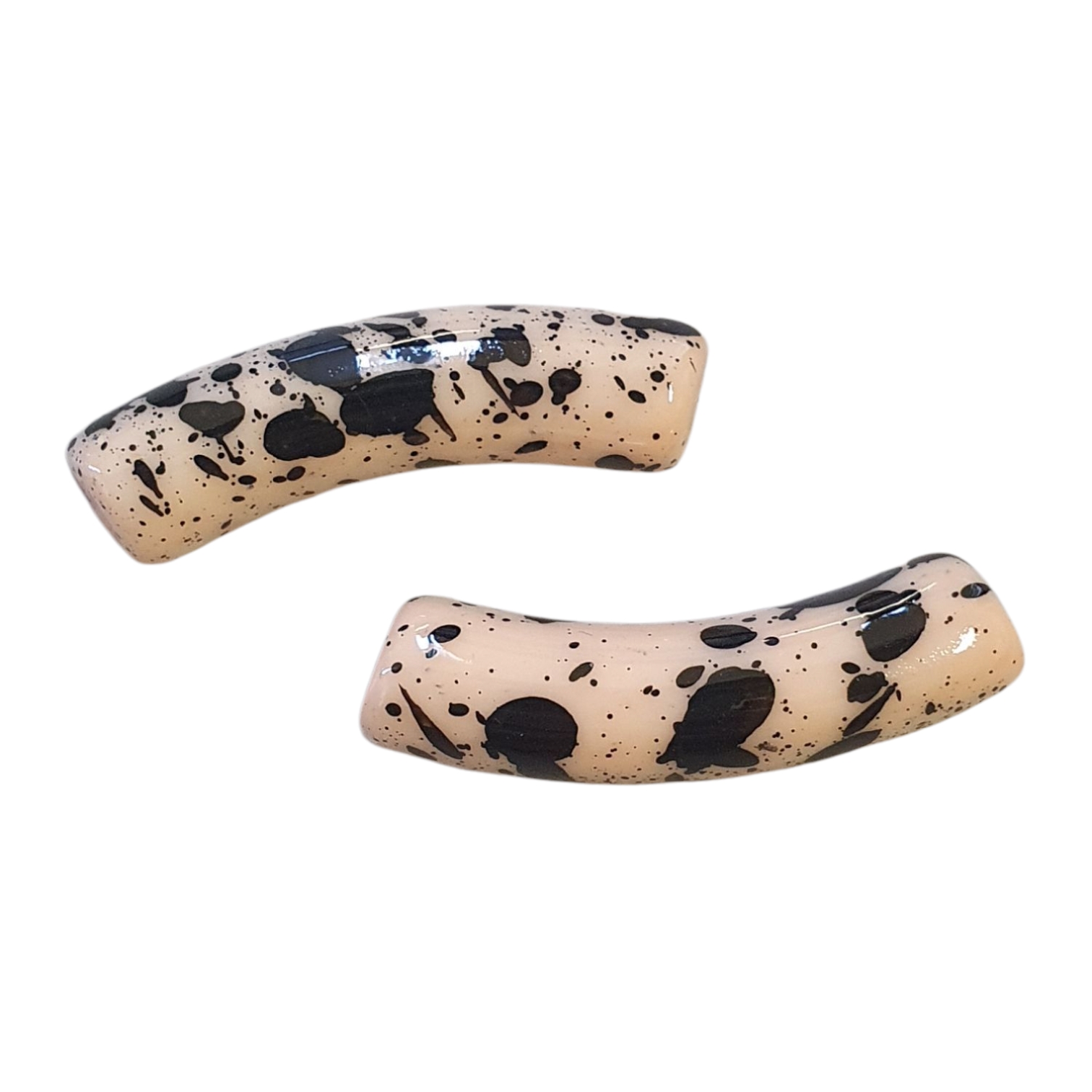 Curved Tube - Paintsplatter, Beige & Black *Donkerder