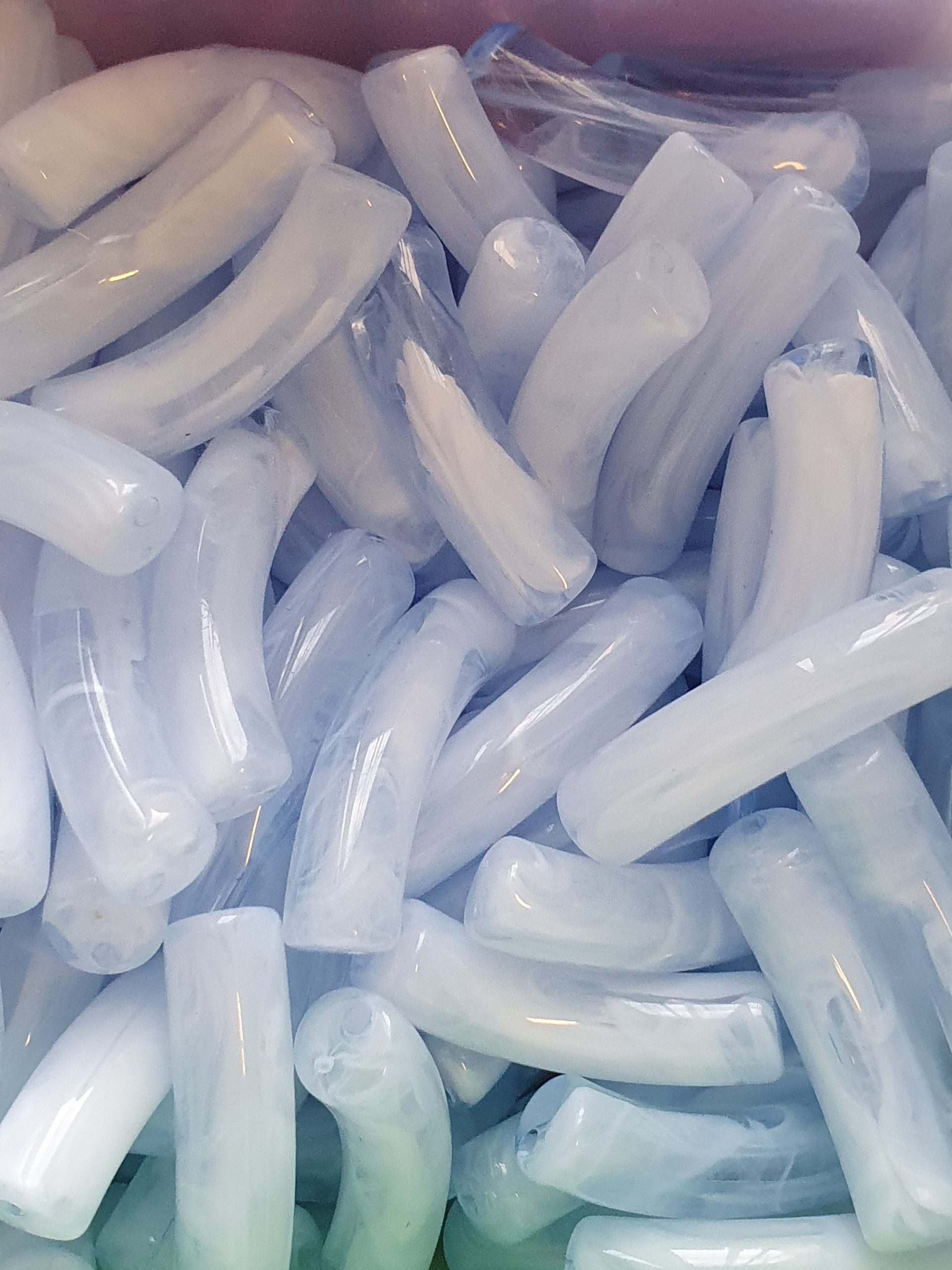 Curved Tube - Imitatie Gemstone, Blue - Afbeelding 2