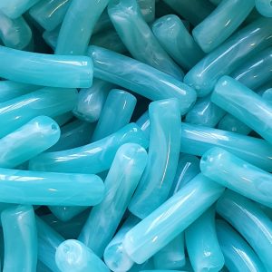 Alternative view of Curved Tube - Imitatie Gemstone, Turquoise