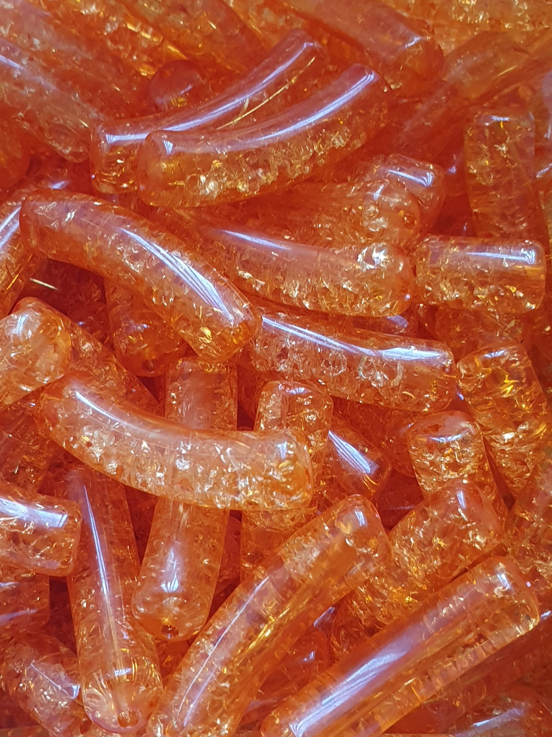 Curved Tube - Crackle, Bright Orange - Afbeelding 2