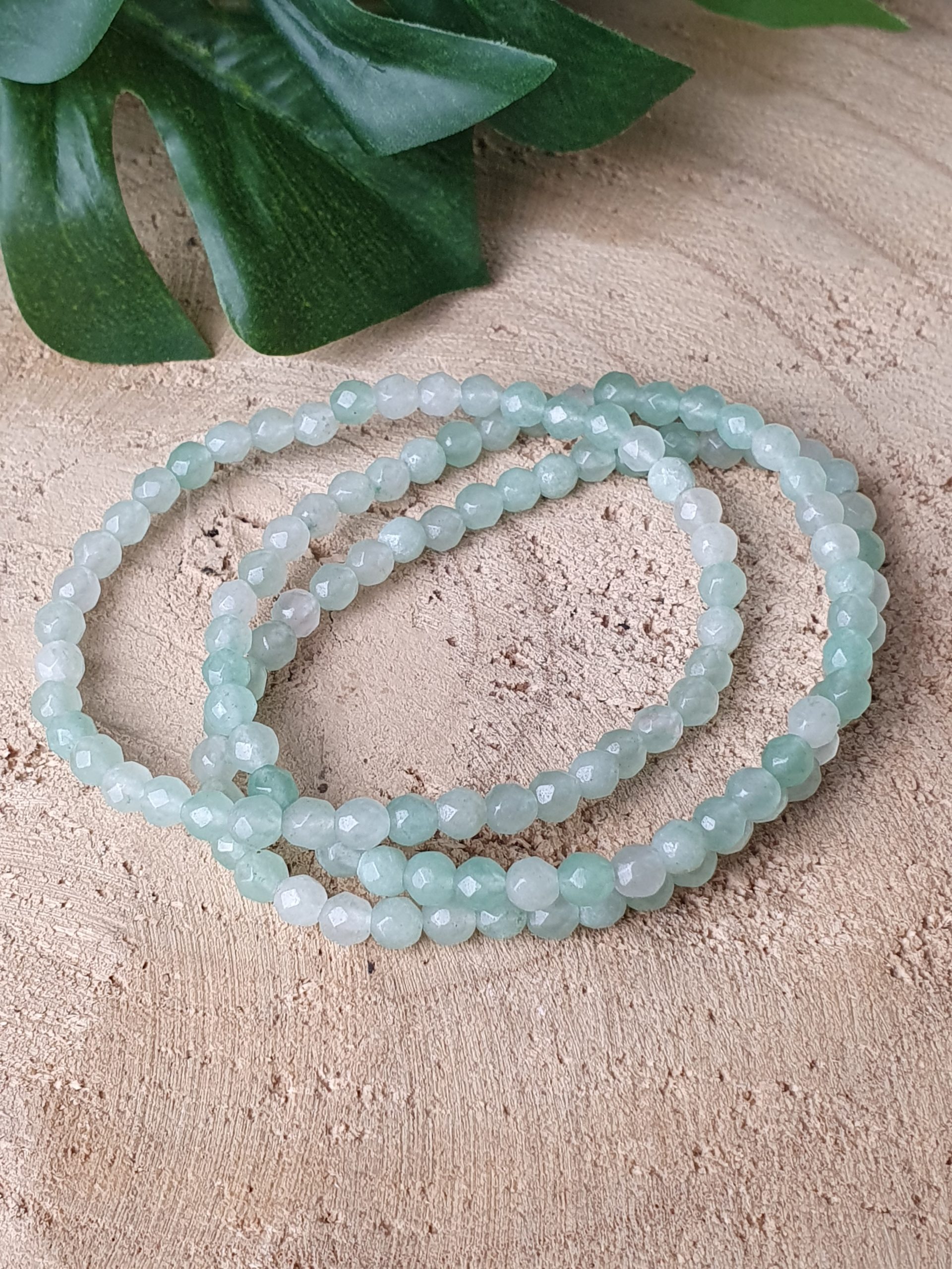 Edelsteen Armband, Facet - Aventurijn, 4mm