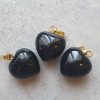 Natuursteen Hanger, Hartje - Obsidiaan, Goud-kleurig