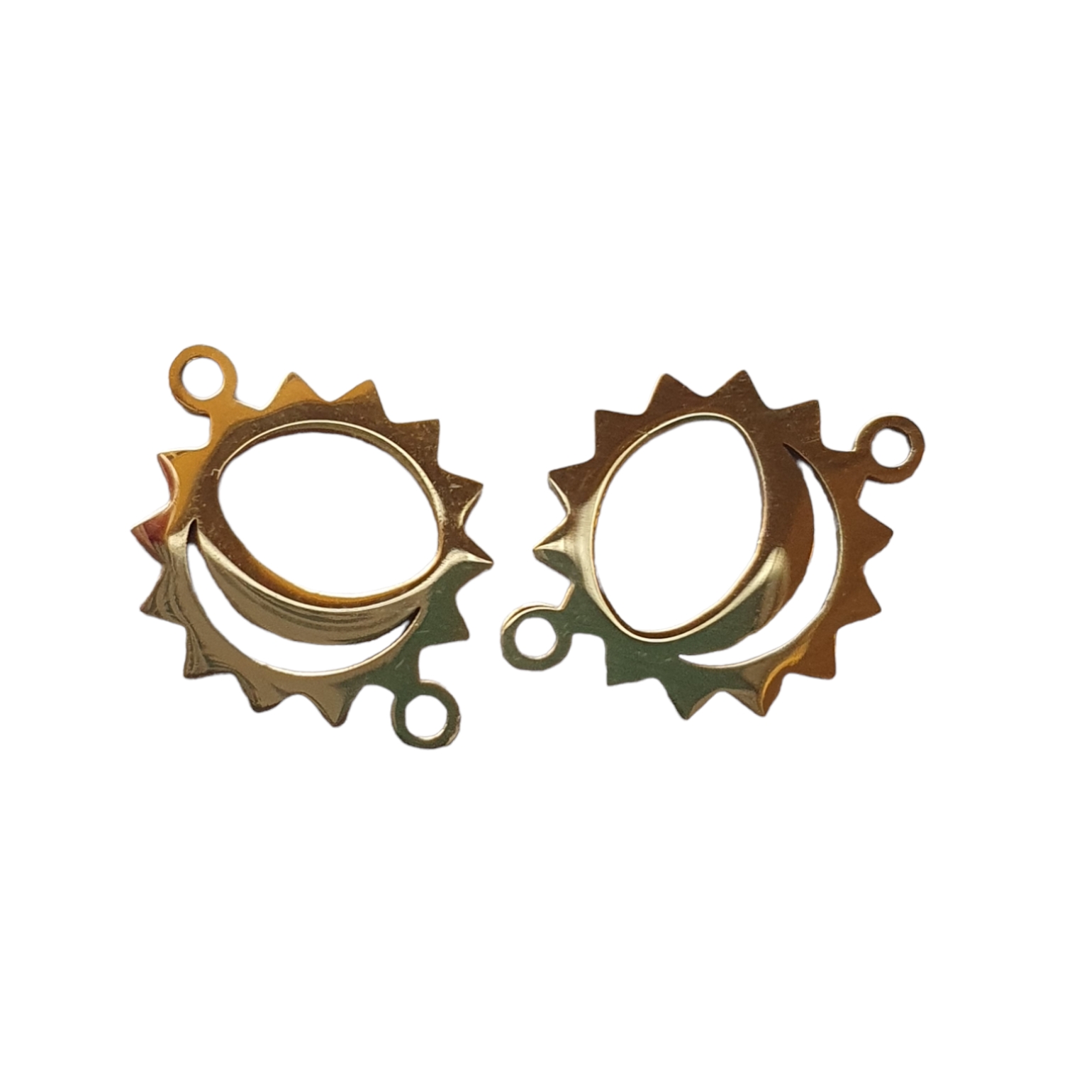 Connector, Moon & Sun - Gold-plated RVS