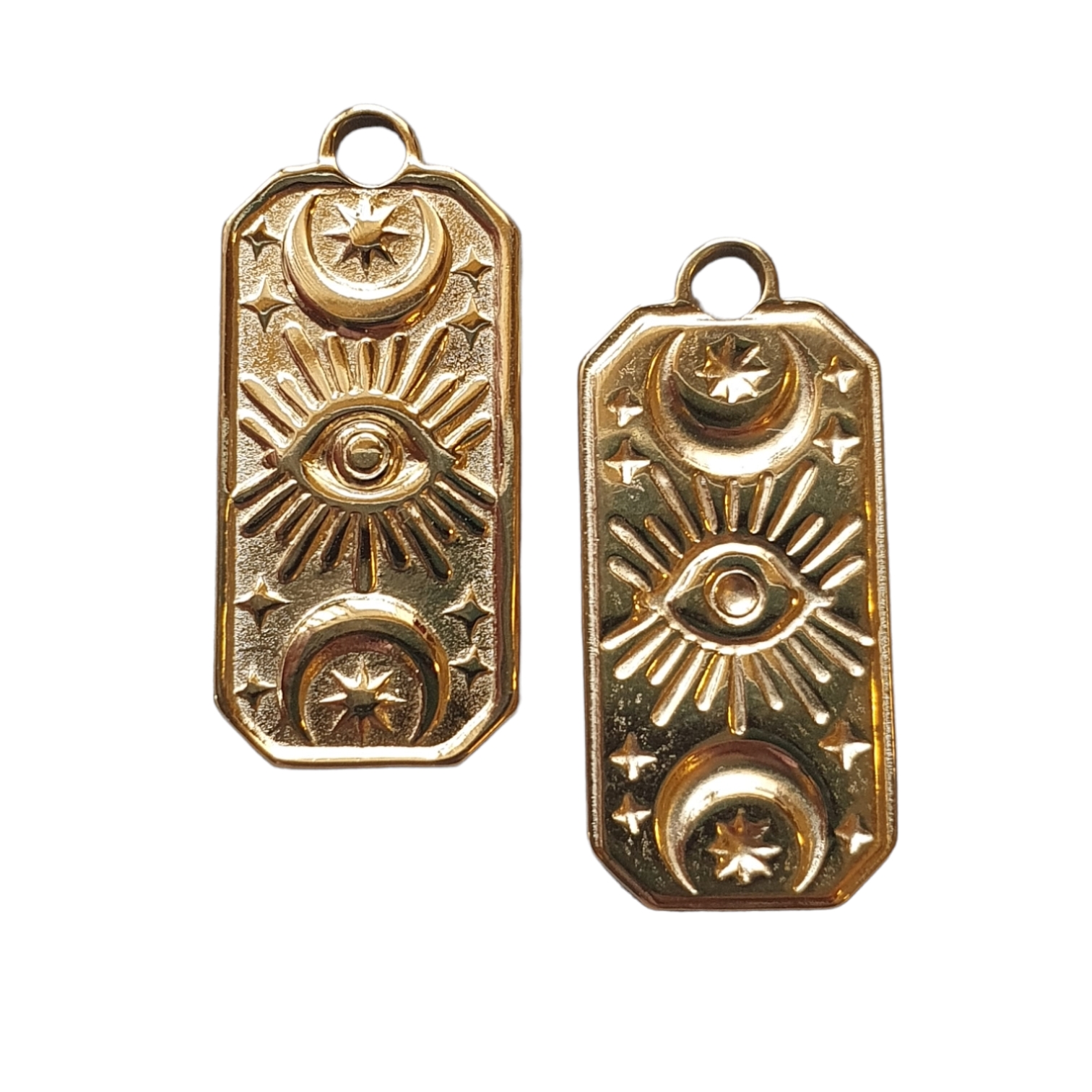 Oorsteker met Plakvlak, 10mm Gold-plated RVS - ca. 10mm - Stainless