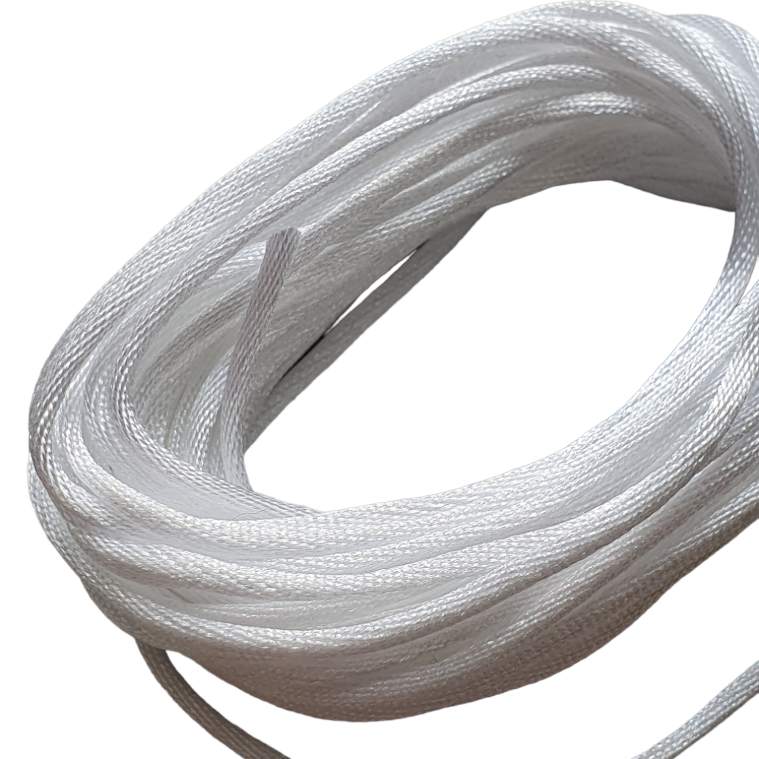 Satijnkoord dun - Ice White