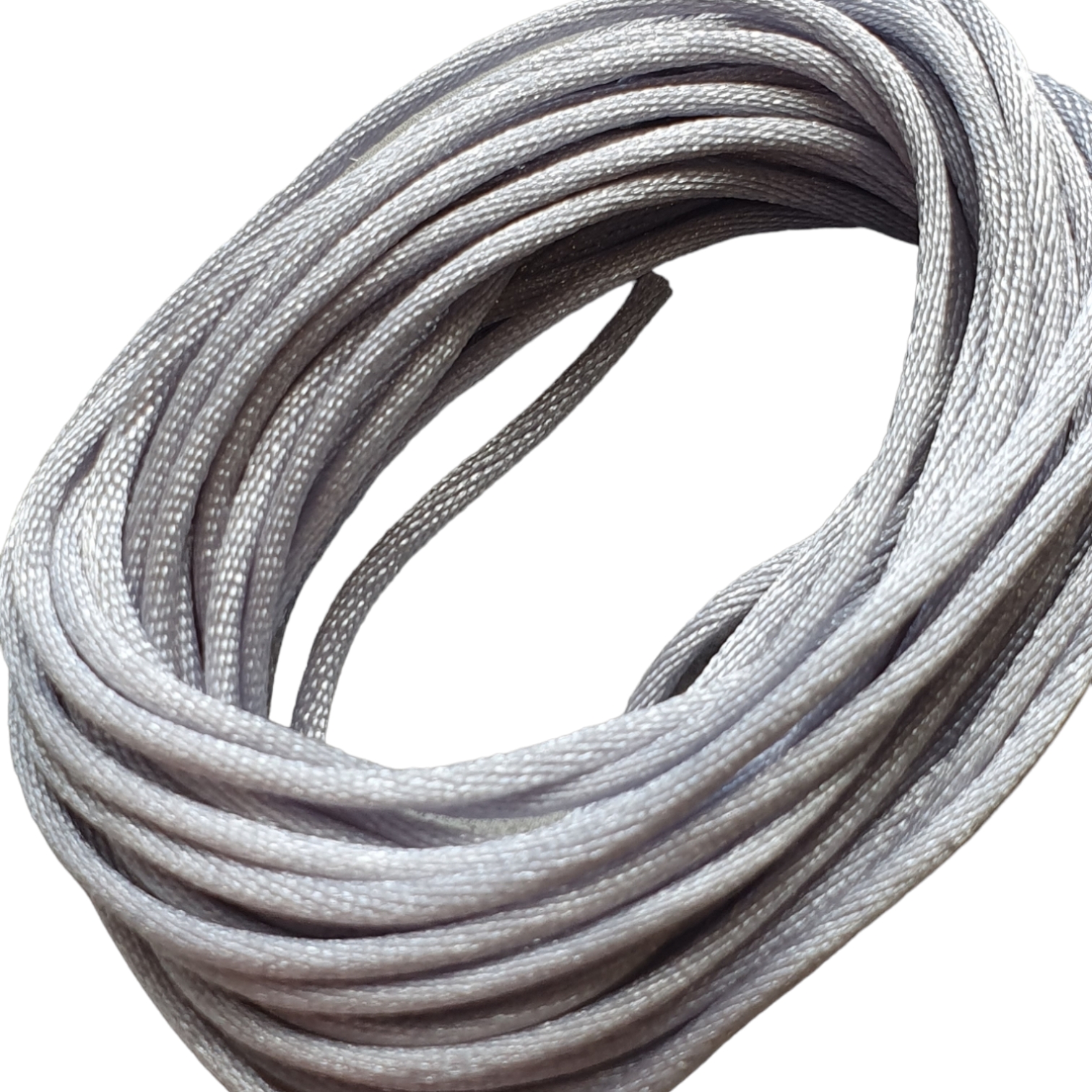 Satijnkoord dun - Light Grey