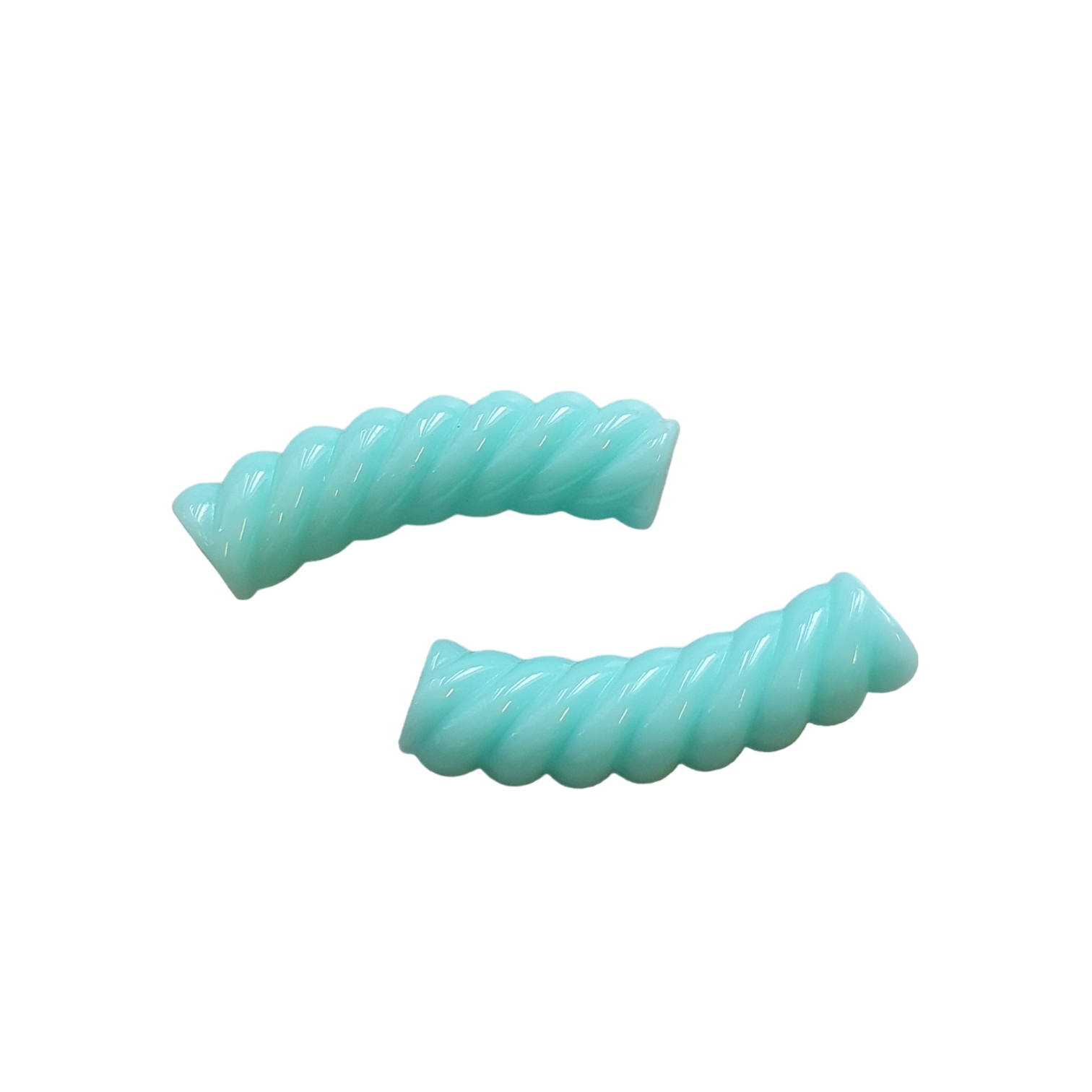 Curved Tube - Twist, Turquoise Blue