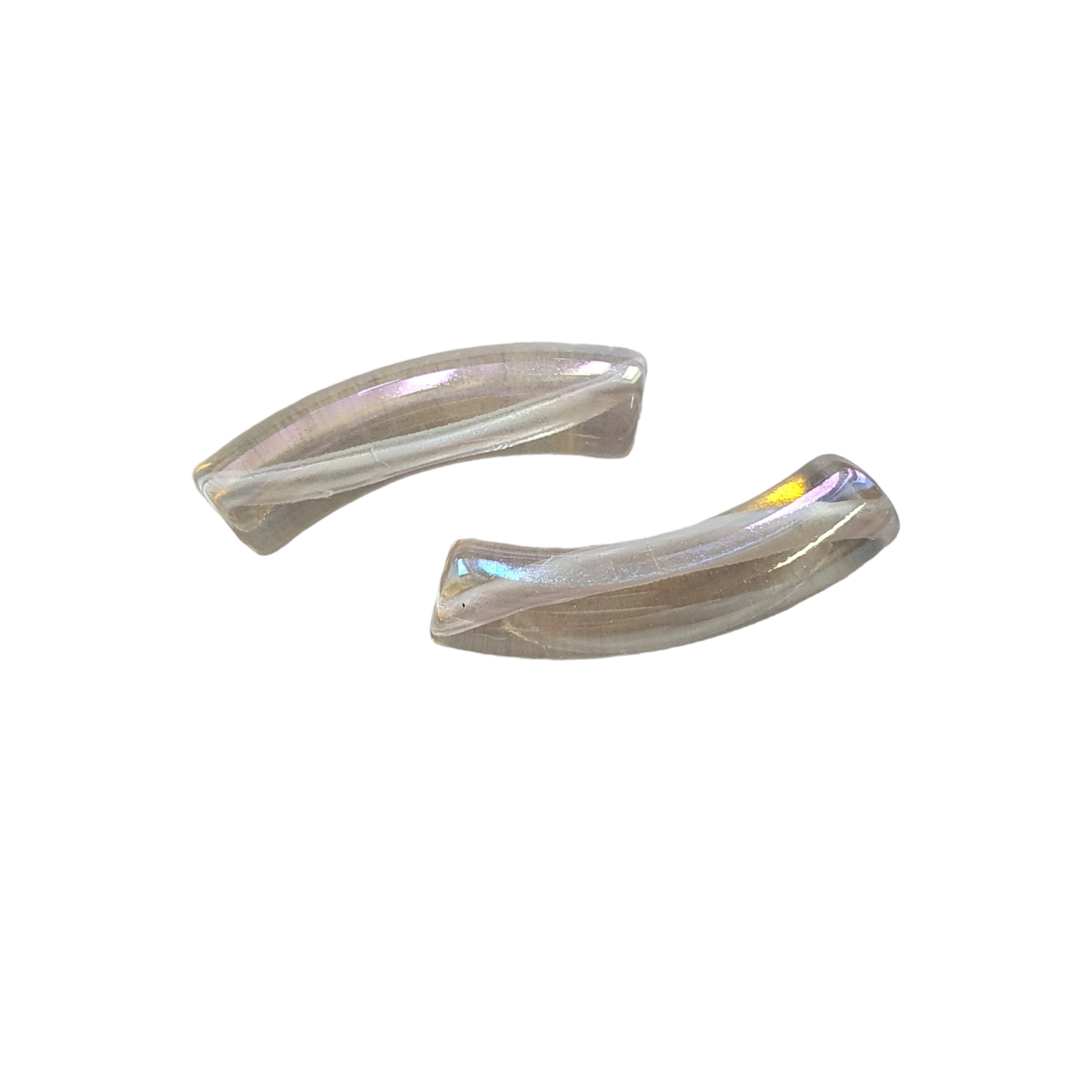 Curved Tube - Rainbow Plated, Ivory