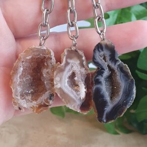 Agaat Geode Sleutelhanger