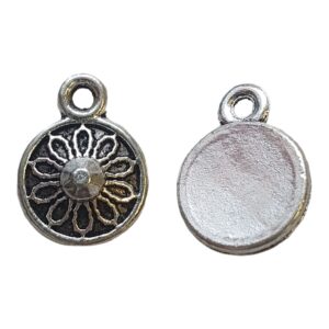 Bedel, Antiek Zilver - Round Flower