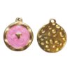 RVS - Gold - Enamel with Heart, Pink