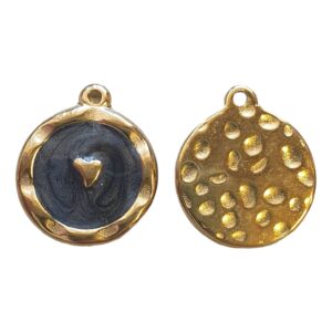 RVS - Gold - Enamel with Heart, Black